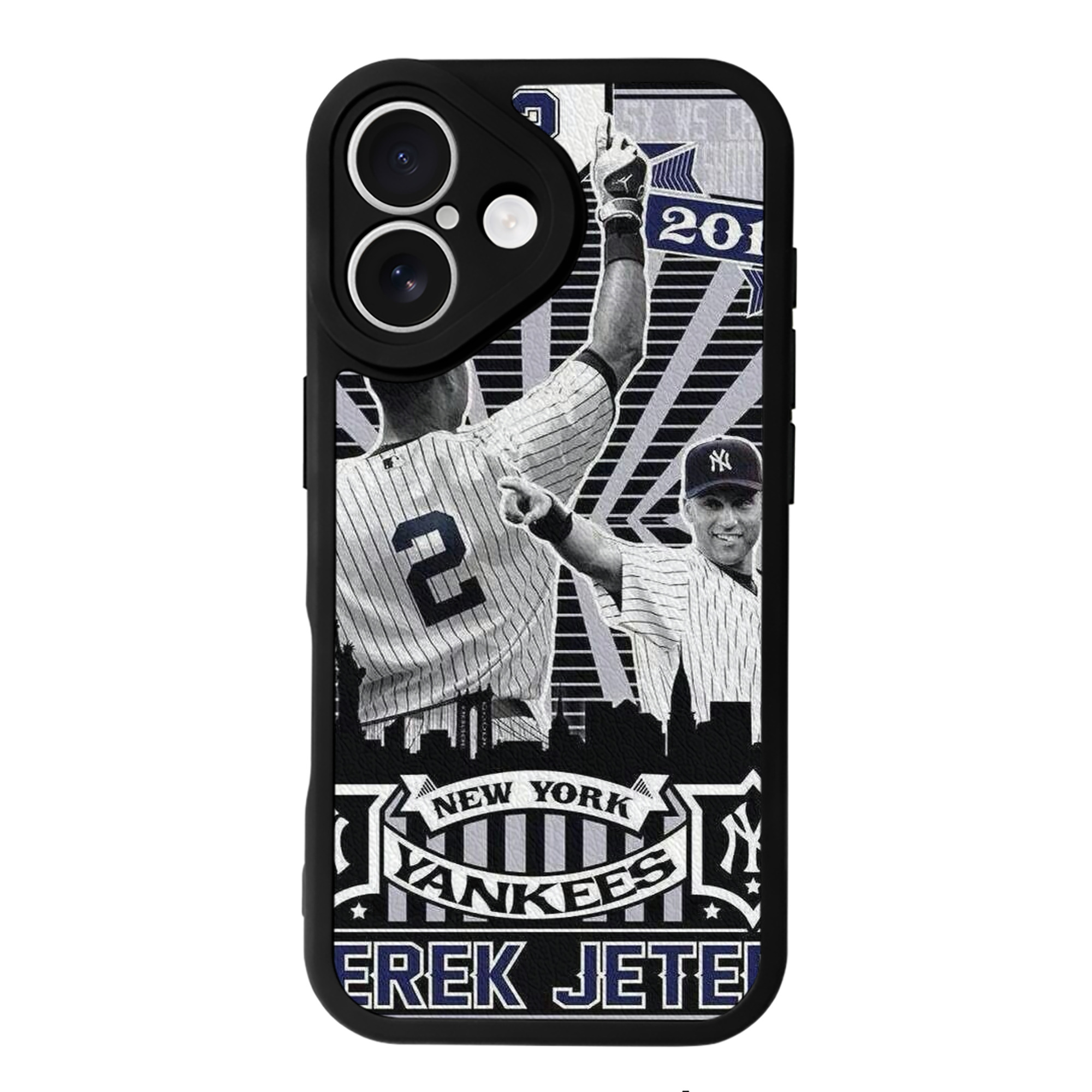 Derek Jeter 89 IPhone 16 Silicone Leather Case – UV Print, Lambskin Texture – Perfect Fit, Wireless Charging Compatible, Scratch Resistant, Precise Cutouts – Stylish Protection For IPhone 16